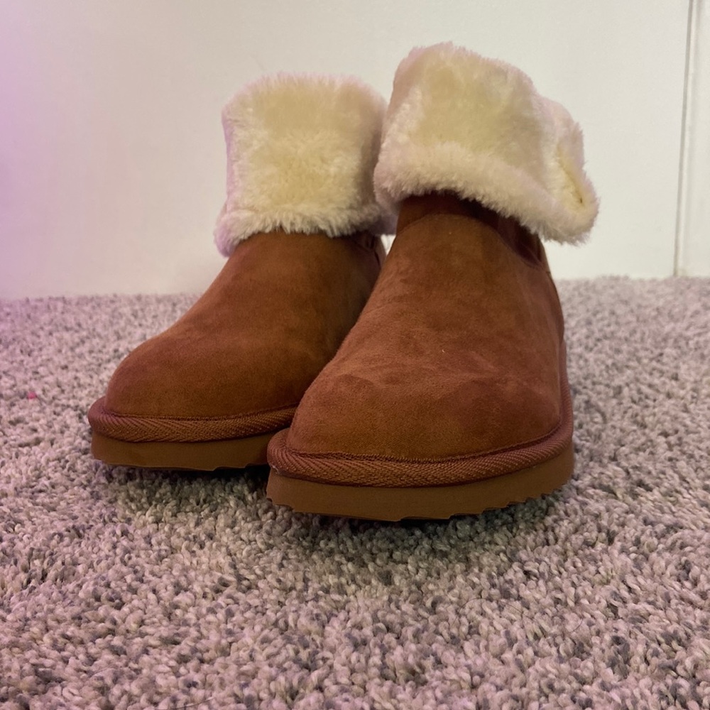Fuzzy brown boots